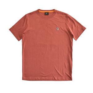 A2 NEW PAUL SMITH PS Red/Brown Cotton Zebra Logo Crew Neck T-Shirt Size S